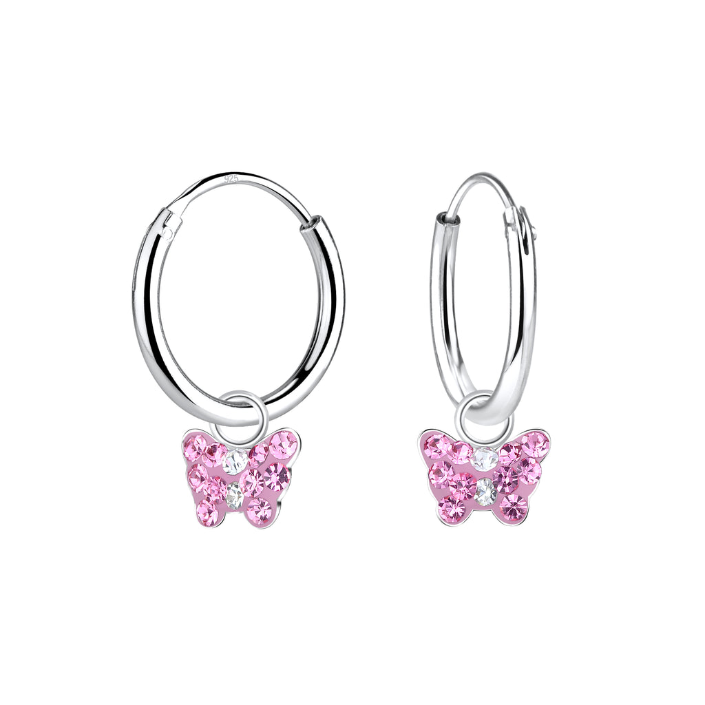 Butterfly Charm Hoop Earrings