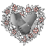 MINI + ME LOVE BRACELETS - BO + BALA - drawn heart with mother and daughter holding hands wearing matching bracelet set